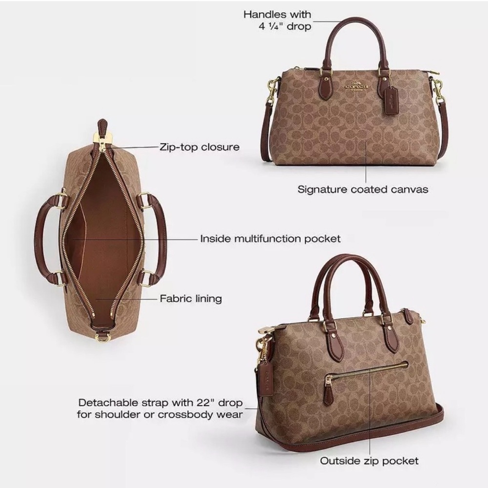 Coach Tan Signature Canvas Satchel